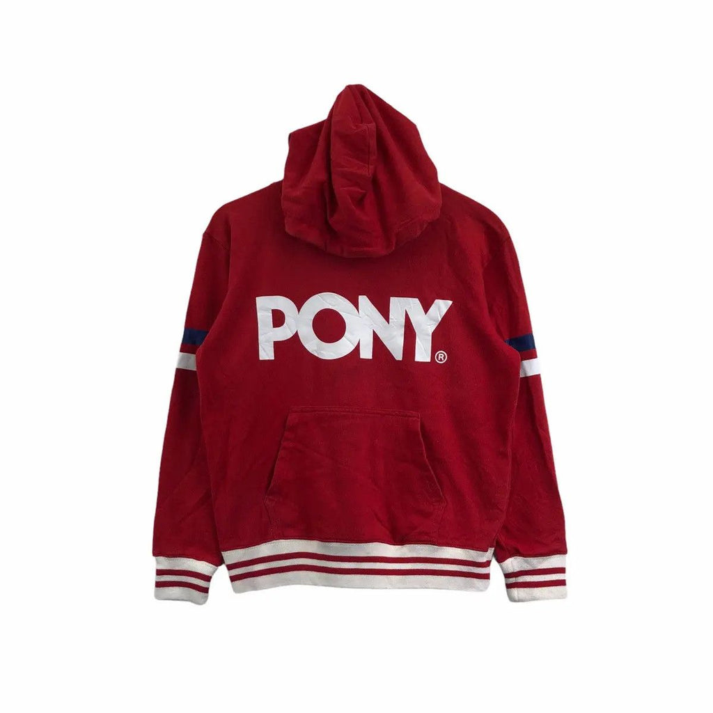 PONY SKATEBOARD Spell Out Hip Hop Red Hoodie Pullover
