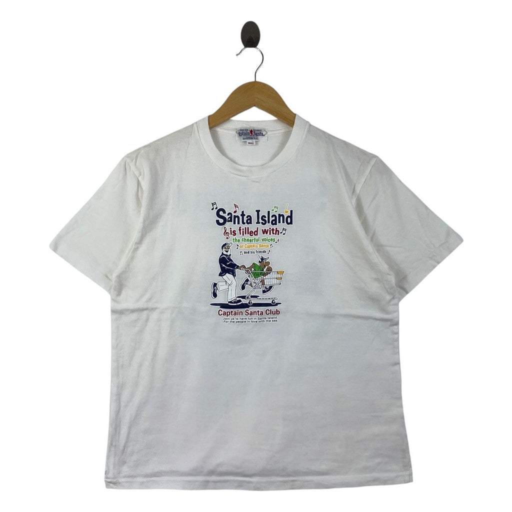 Vintage 90’ CAPTAIN SANTA CLUB Island Beach Tee Shirt Top Joy Vacation