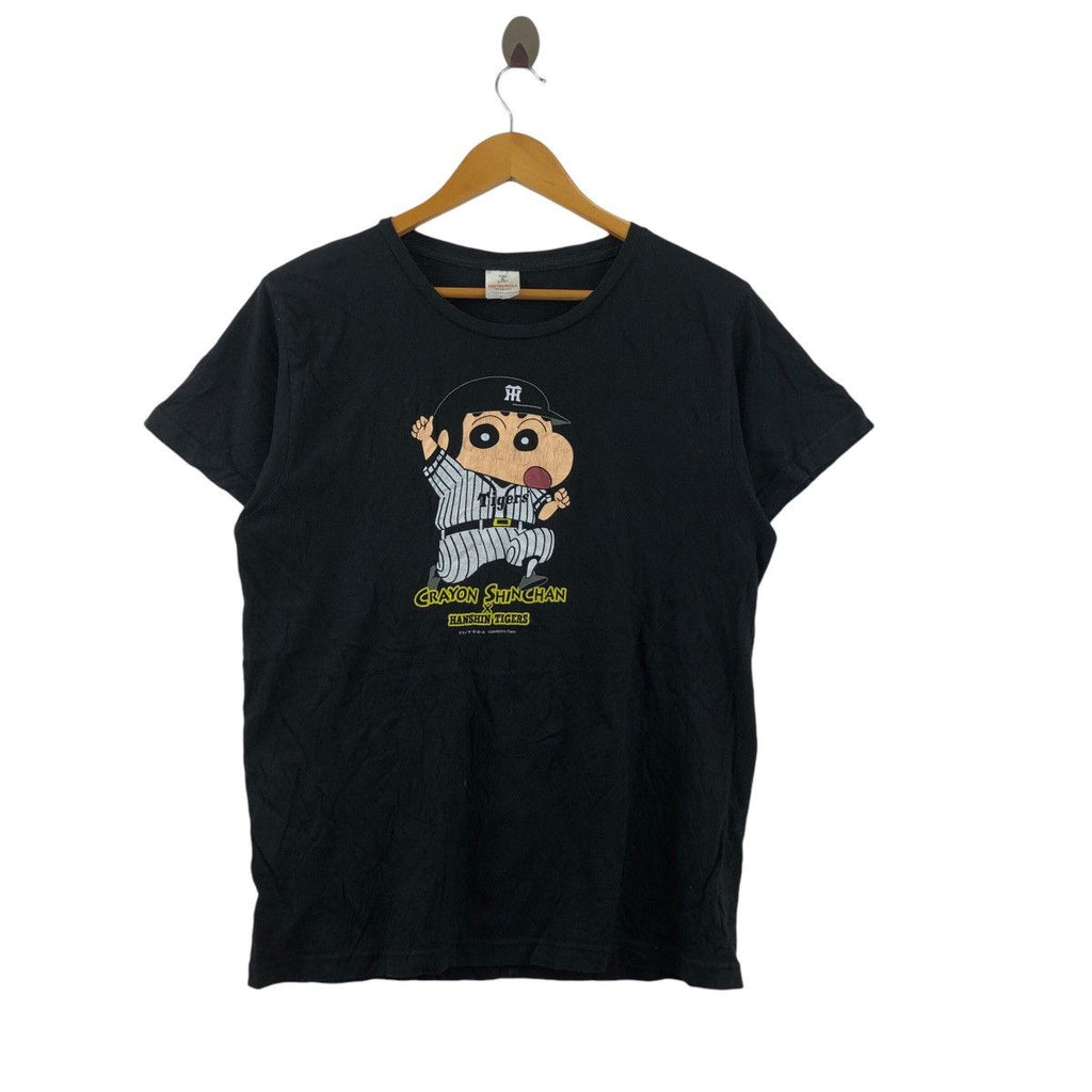 CRAYON SHIN CHAN x HANSHIN TIGERS Baseball Tee Shirt Anime Japanese Cartoon