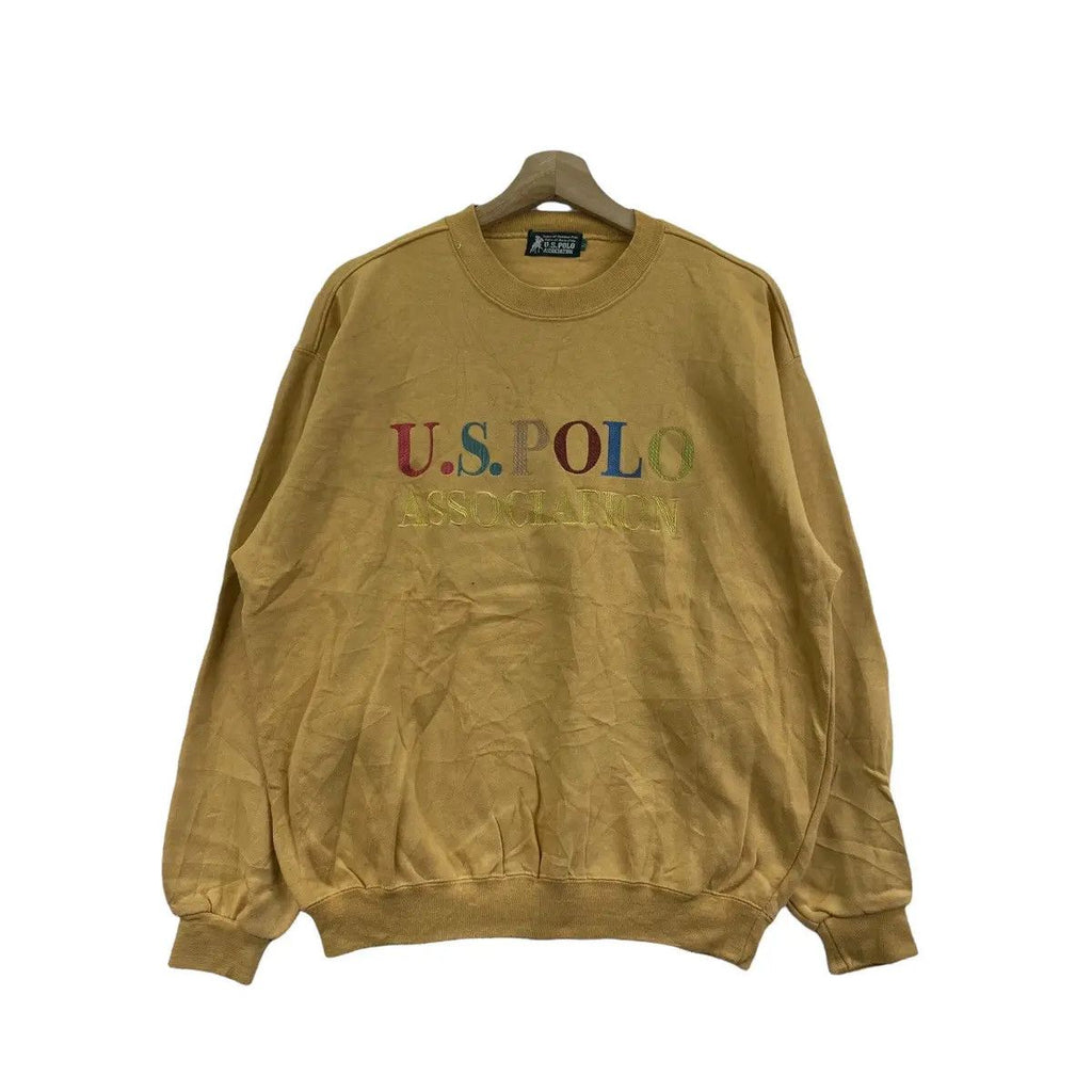 Vintage US POLO ASSOCIATION Rainbow Embroidery Sweatshirt Sweater Pullover Jumper Golf Tennis