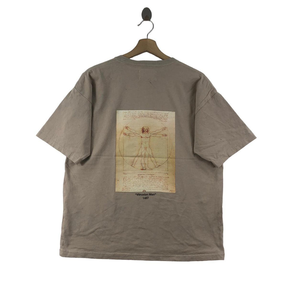 Vintage LEONARDO DA VICCI Vitruvian Man Oversized Tee Shirt Baggy Drawing