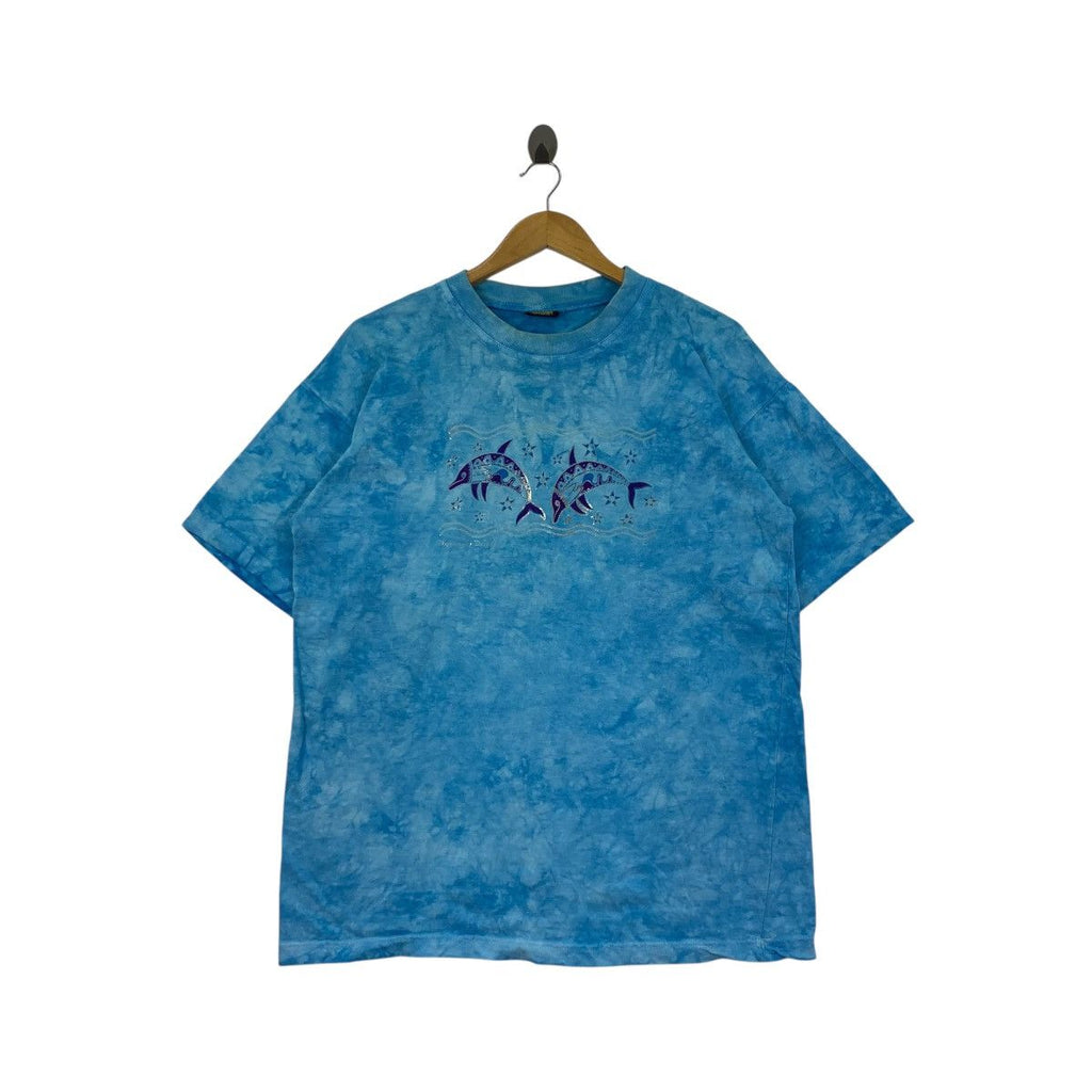 Vintage CHURINGA DESIGNS AUSTRALIA Dolphin Tee Shirt Top Tie Dye