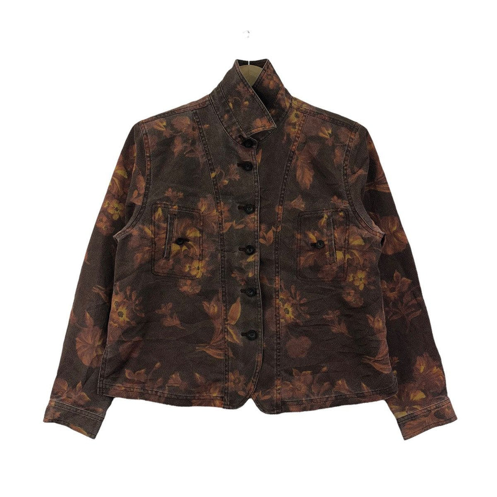 Vintage CATHARINE TOKYO AOP All Over Print Floral Denim Jacket Cardigan Jeans&nbsp;