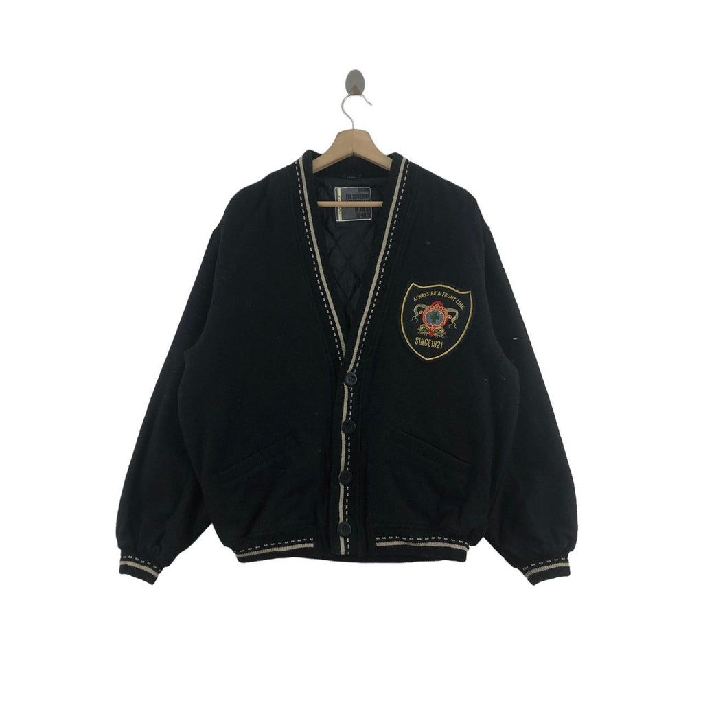 UC HAWARD Embroidered Logo Button Up Cardigan Sweater