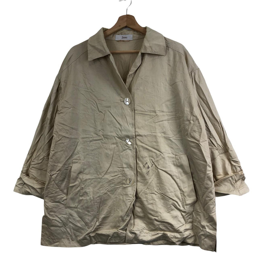 Vtg HERNO ITALY Minimalist Design Shirt Jacket Trench Coat Parka Peacoat Chore Windbreaker