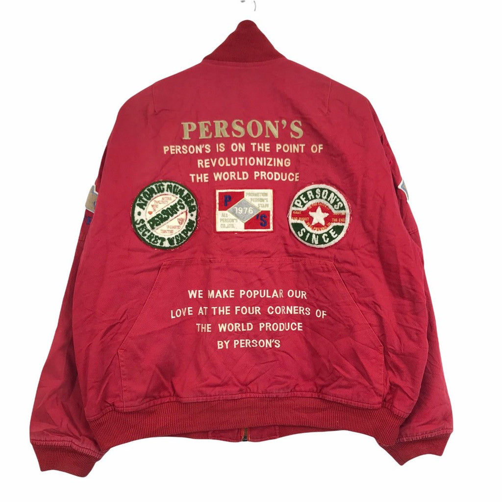 Vintage 80’ PERSON’S All Staff Patches Varsity Jacket Bomber Fighter Basketball