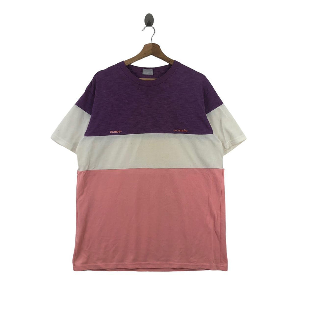XLARGE CLOTHING x COLUMBIA Baggy Tee Shirt Top Striped Skate