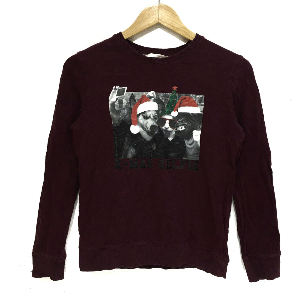 H&M X-MAS SELFIE Christmas Photography Sweatshirt Pullover Jumper Crewneck Sweater