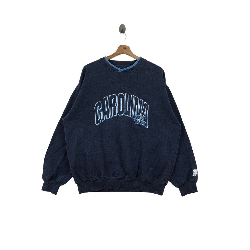 Vintage STARTER CAROLINA TAR HEELS Collegiate Sweatshirt Sweater Crewneck Pullover Jumper Basketball Team