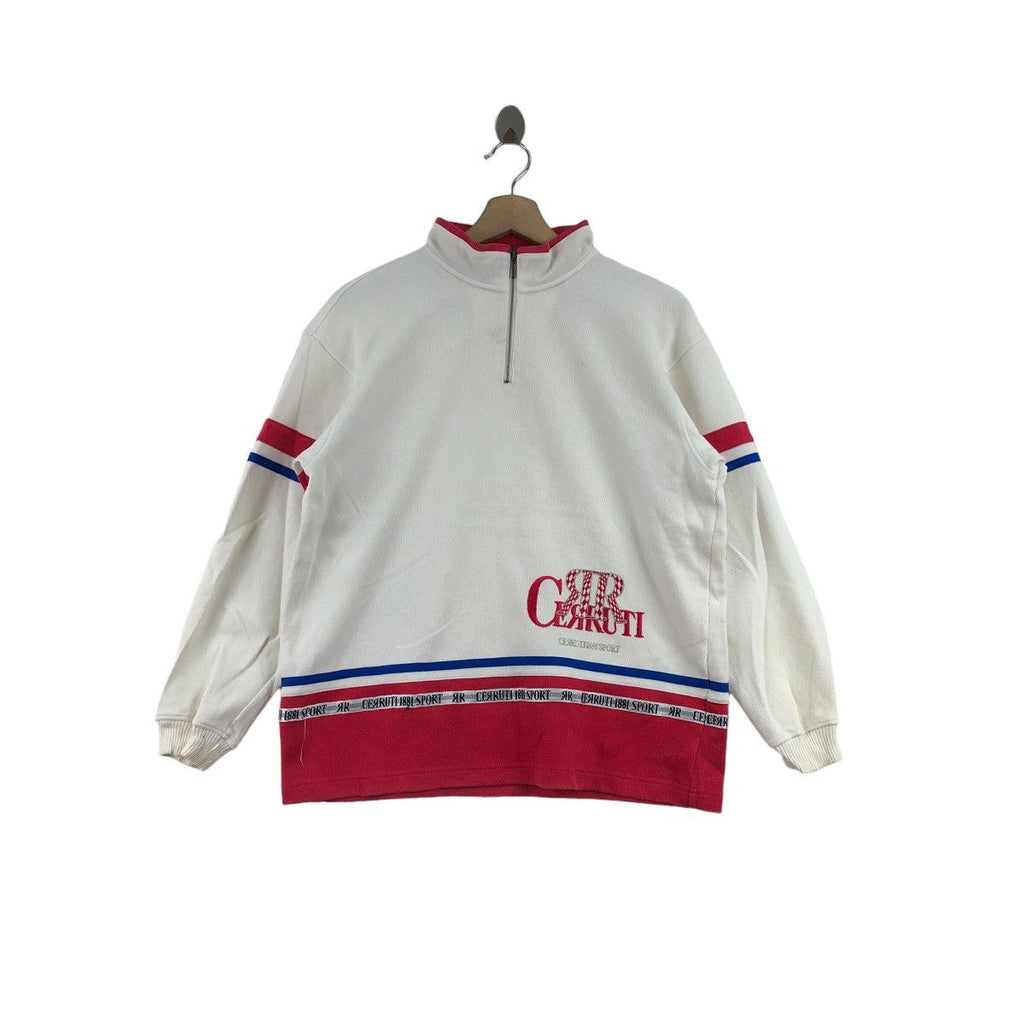 Vintage 90’ CERRUTI SPORT 1881 PARIS Half Zipper Sweatshirt Sweater Pullover Jumper