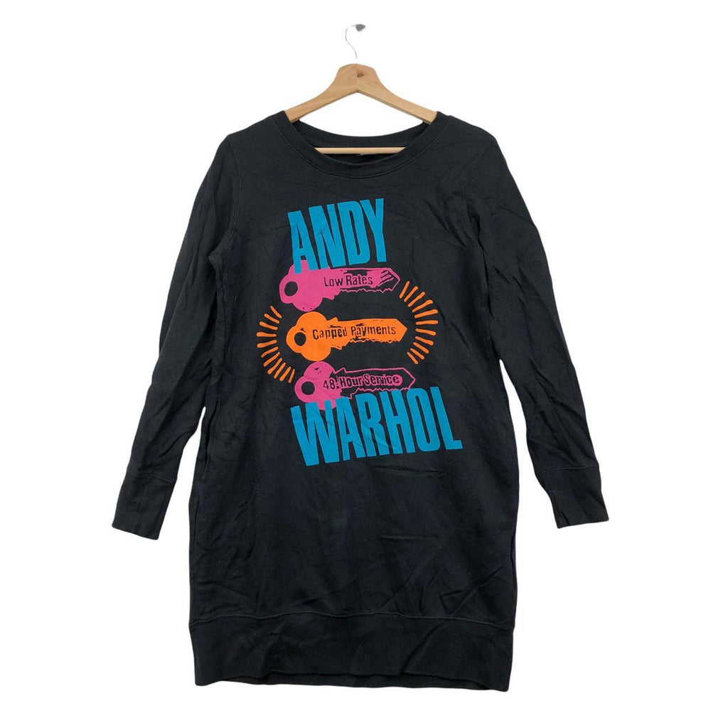 Vtg ANDY WARHOL Pop Art Low Rate Capitalism Sweater Sweatshirt Pullover
