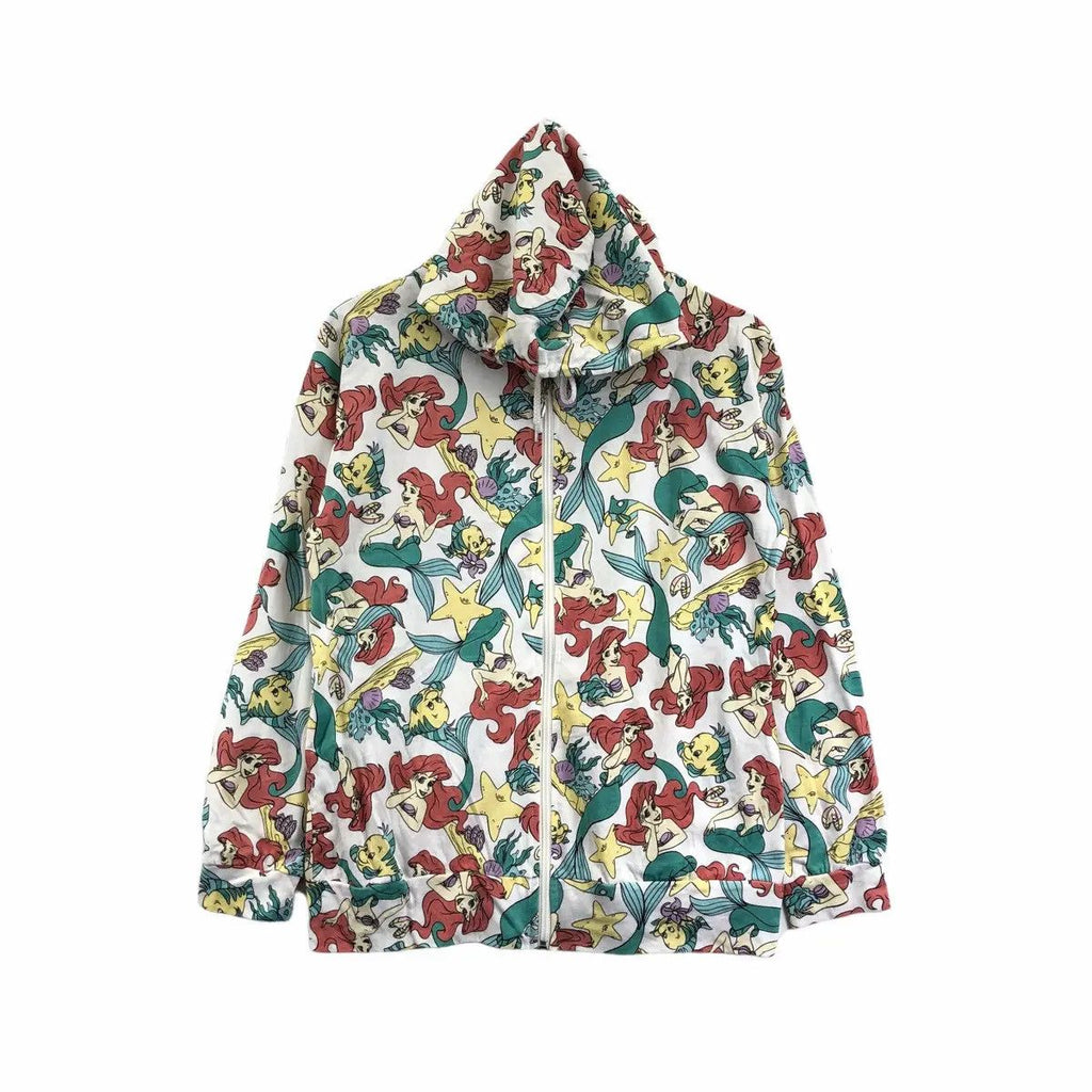 DISNEY LITTLE MERMAID All Over Print Hoodie Cartoon Jacket Zipper AOP