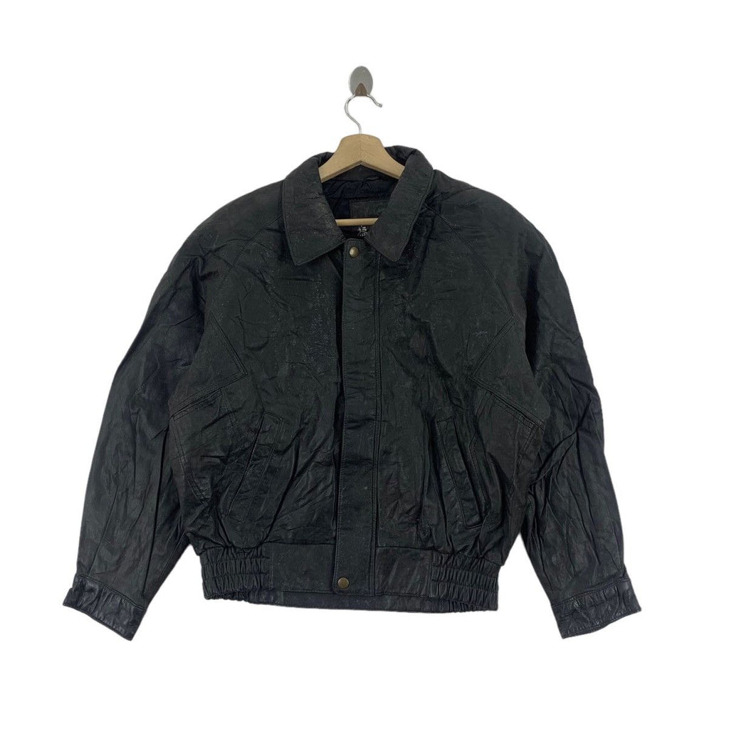 Vintage BACK LOT JAPAN Genuine Leather Motorcycle Jacket Parka