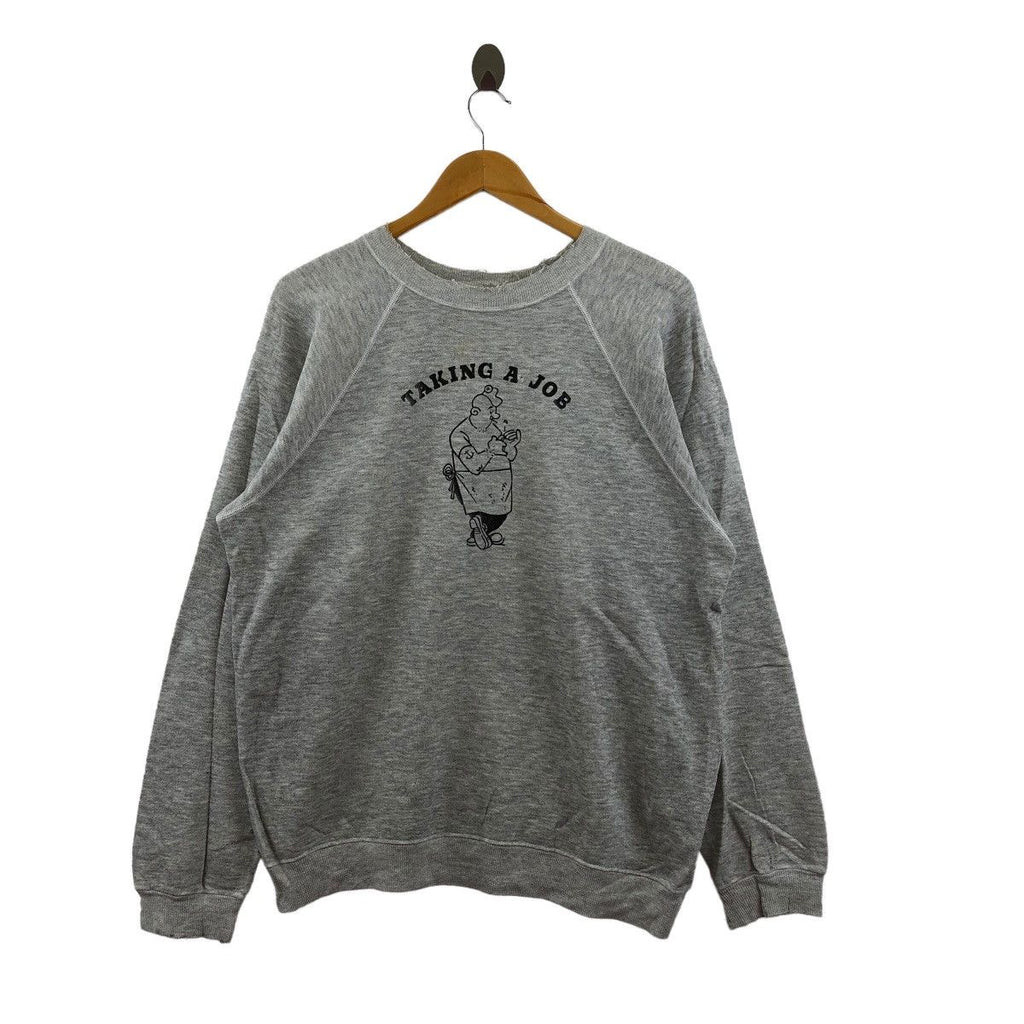 Vintage 70’ TAKING A JOB Chief Butcher Cook Comic Strip Sweatshirt Sweater Pullover