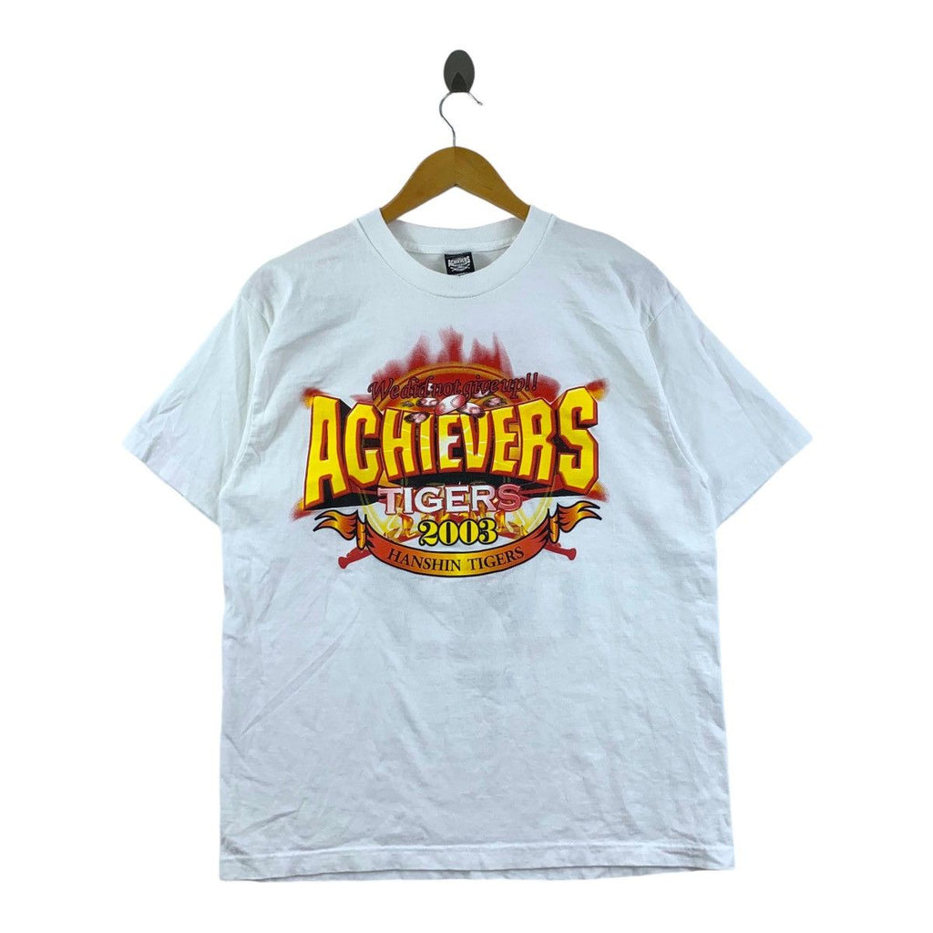 Vintage 2003 HANSHIN TIGERS ACHIEVERS Baseball Tee Shirt Top Nippon League