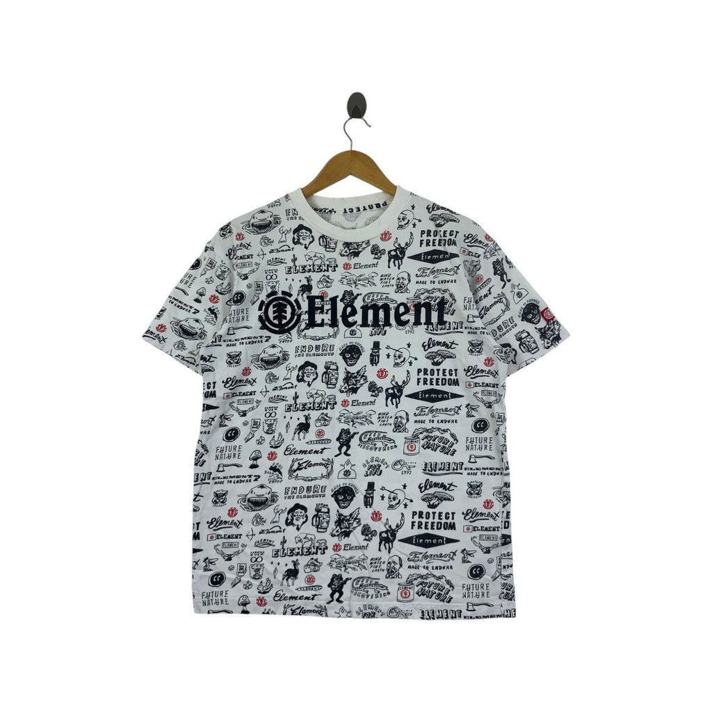 ELEMENTS SKATEBOARD AOP Over Print Endure Rebel Tee Shirt Top Streetwear