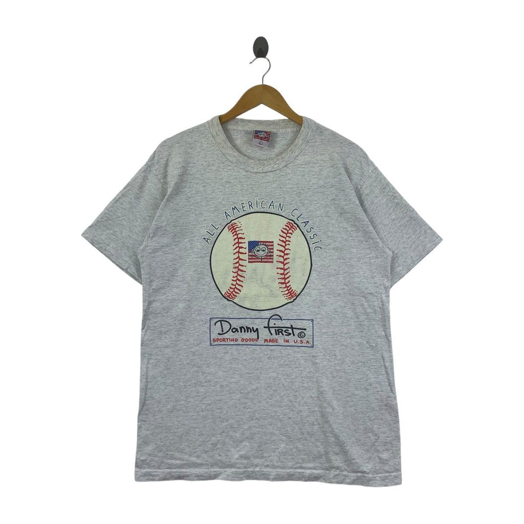 Vintage 90’ DANNY FIRST BASEBALL Comic Strip Tee Shirt Top Made In USA