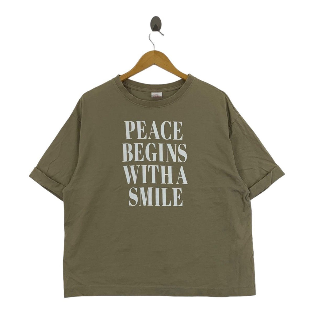 SHIPS JAPAN x BRANCA STUDIO Peace Smile Tee Shirt Top No War