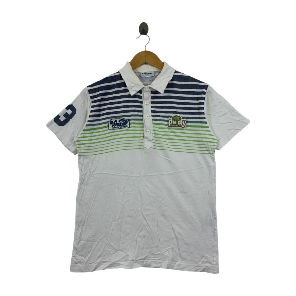 Vintage AIPA SURFBOARDS PAMY Pacific Island Tee Shirt Top Polo Striped