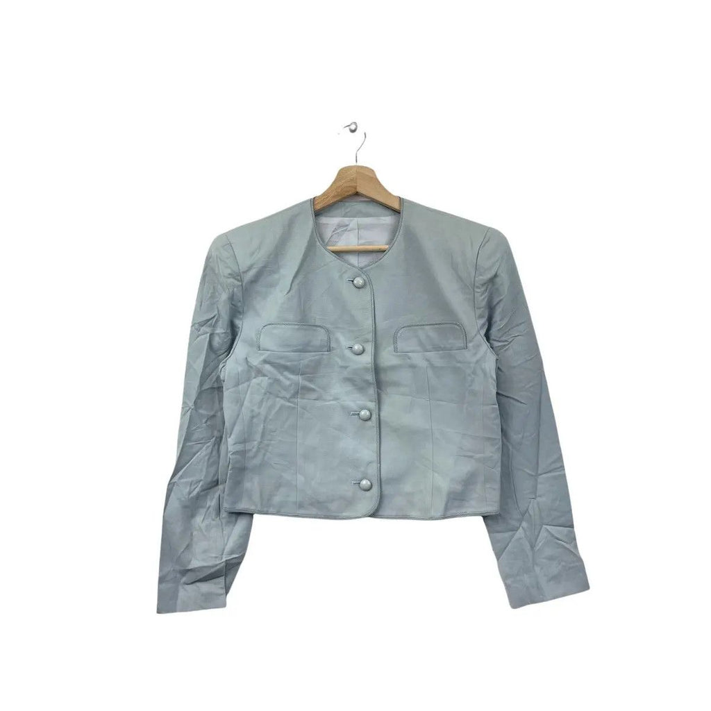 Vintage COURREGES PARIS Tweed Jacket Cardigan Blouse Coat Cropped Top Wool