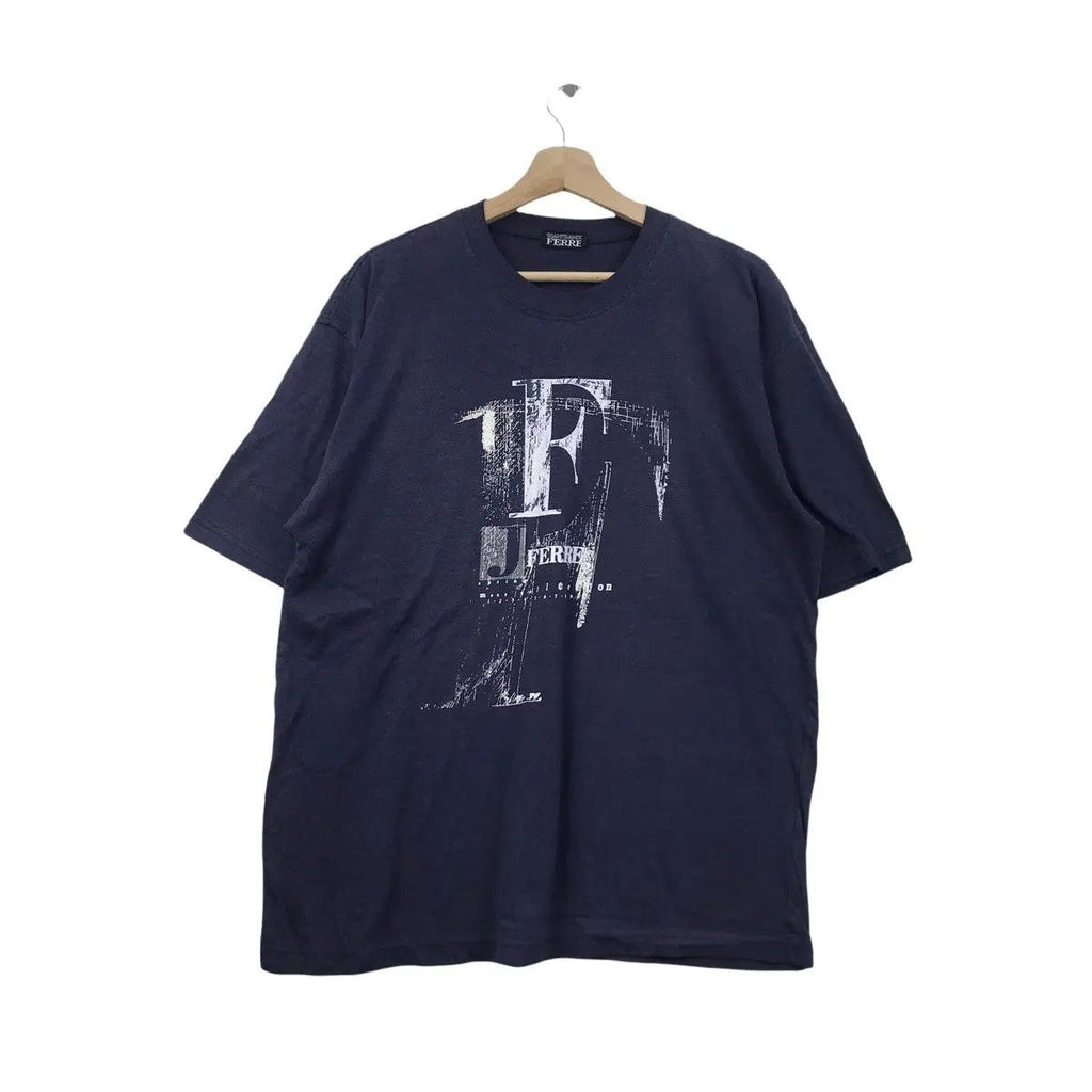 Vintage GIANFRANCO FERRE ITALY Architect Of Fashion Tee Shirt Homme Big Logo