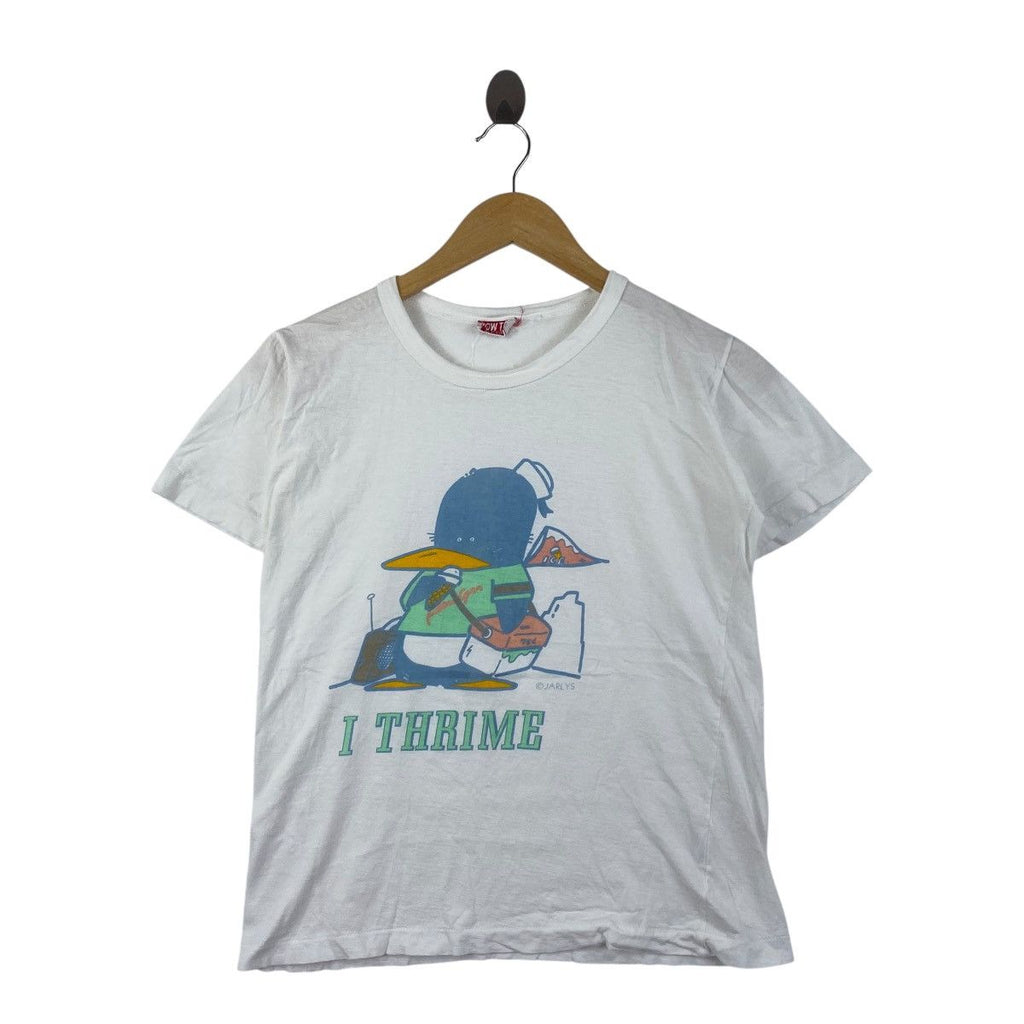 Vintage 80’ SUNTORY BEER MASCOT I Thrime Penguin Tee Shirt Top Jarlys Illustration