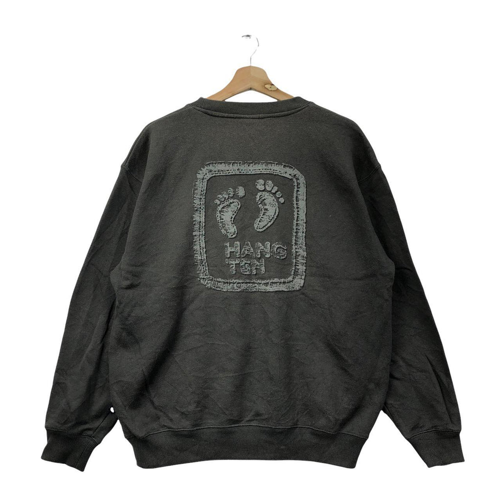 Vtg 90’ HANG TEN FOOT Big Logo Hawaii Surfing Sweatshirt Pullover Honolulu Logo
