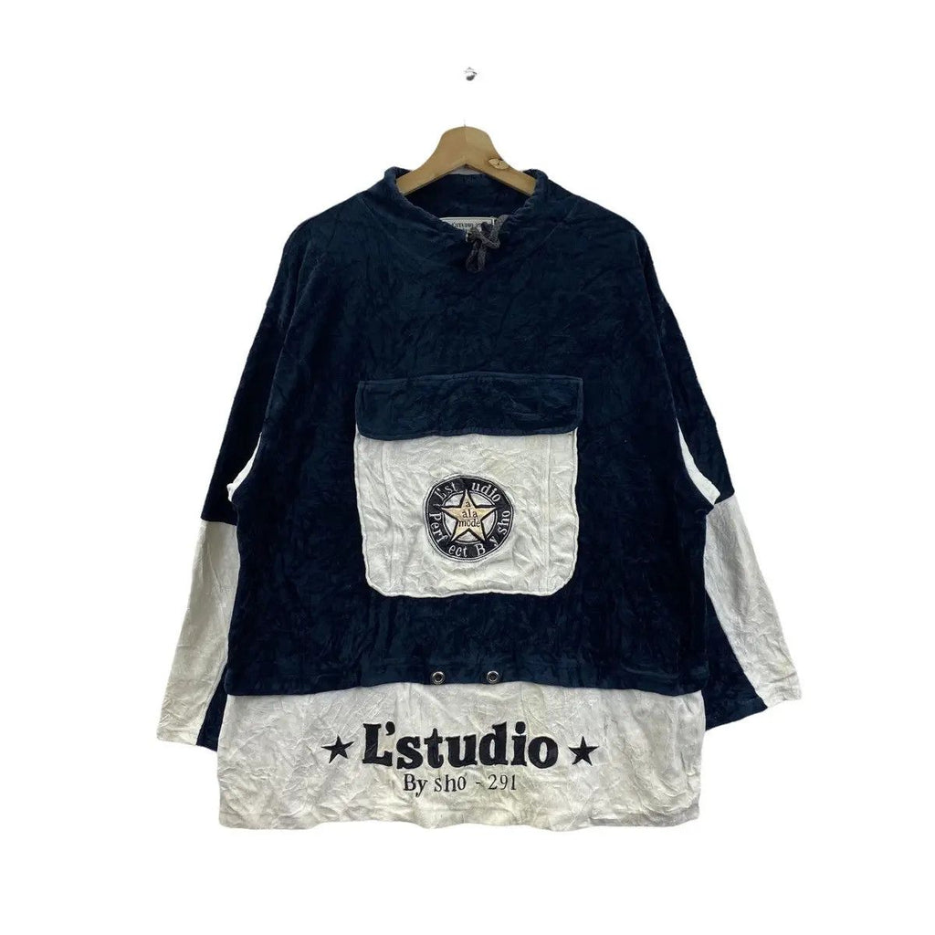 Vintage L’STUDIO 291 SHO JAPAN Kangaroo Pocket Fleece Sweater Sweatshirt Pullover Jumper