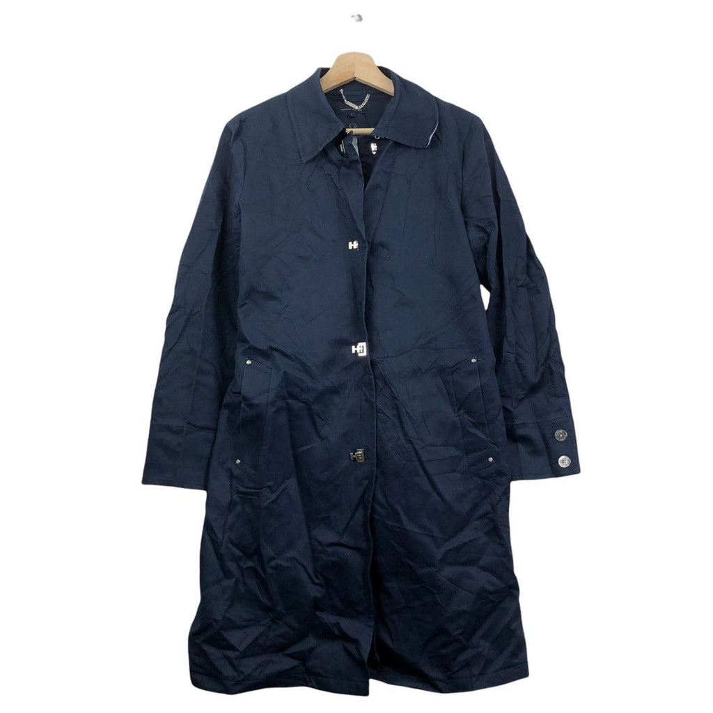 Vintage TOMMY HILFIGER Minimalist Blue Jacket Parka Trench Pea Coat Raincoat