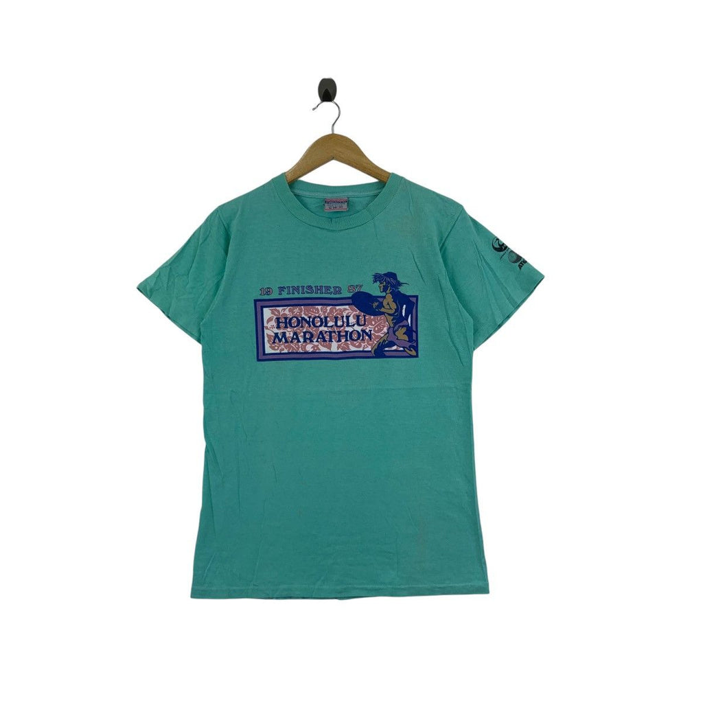 Vintage 1987 HONOLULU MARATHON FINISHER AT&T Tee Shirt Top Made In USA