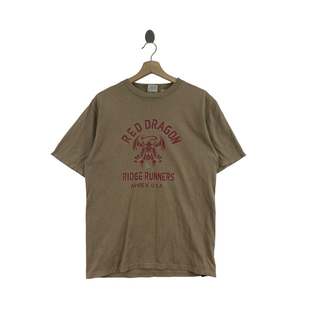 Vtg AVIREX USA Red Dragon Ridge Runner Made In Japan Tee Shirt Squadron