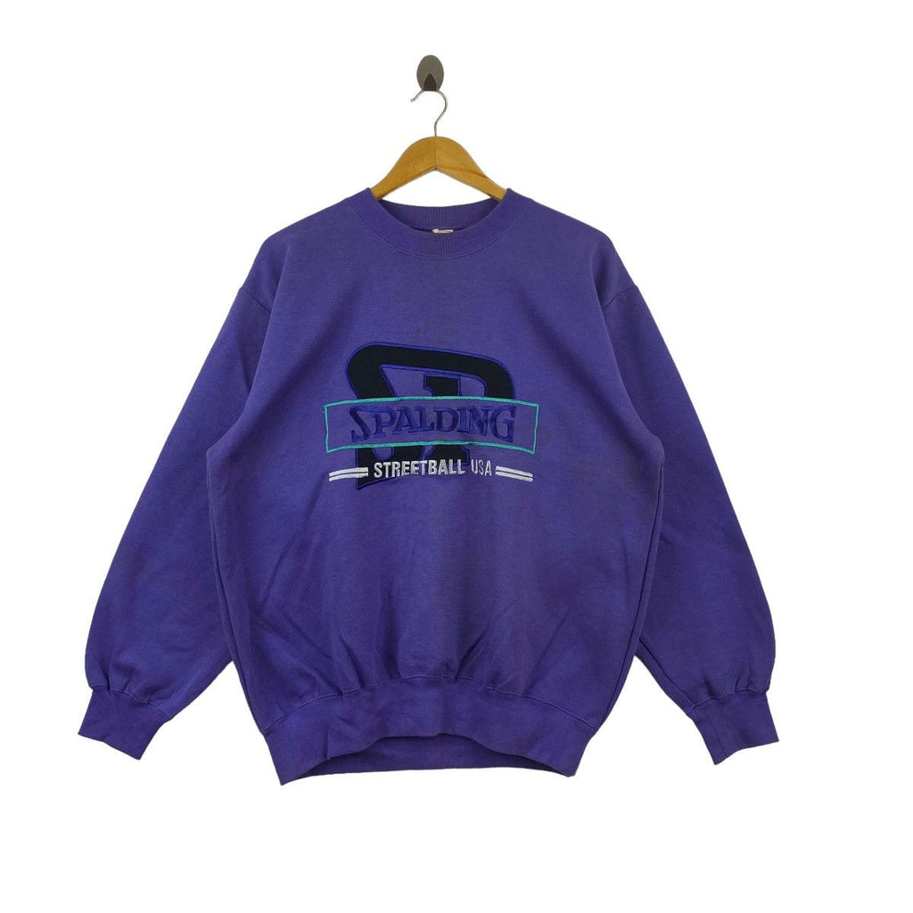 Vintage SPALDING STREETBALL USA Embroidered Sweatshirt Sweater Pullover Jumper