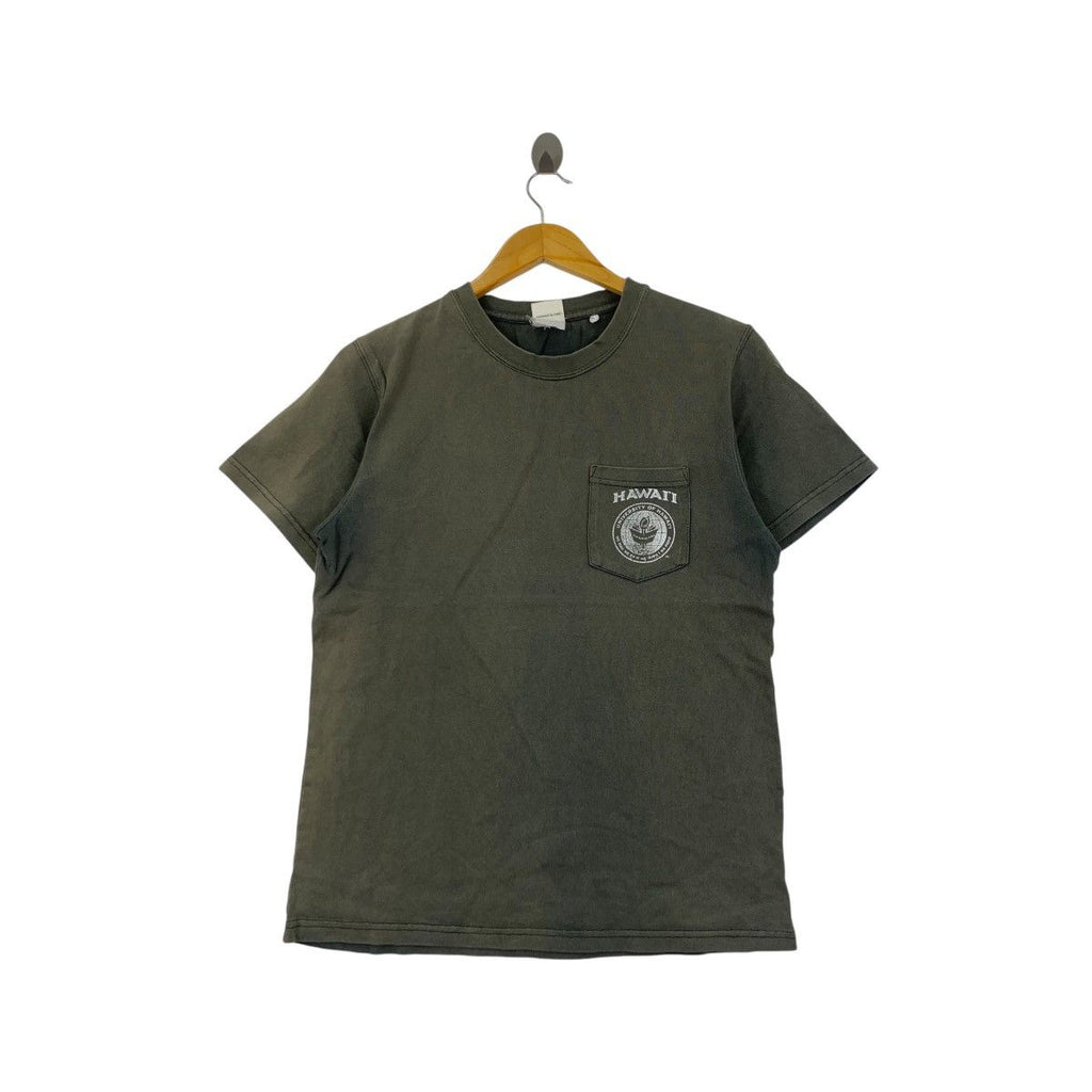 Vintage UNIVERSITY OF HAWAII Natural Faded Thrashed Tee Shirt Top Sun Stone Faded