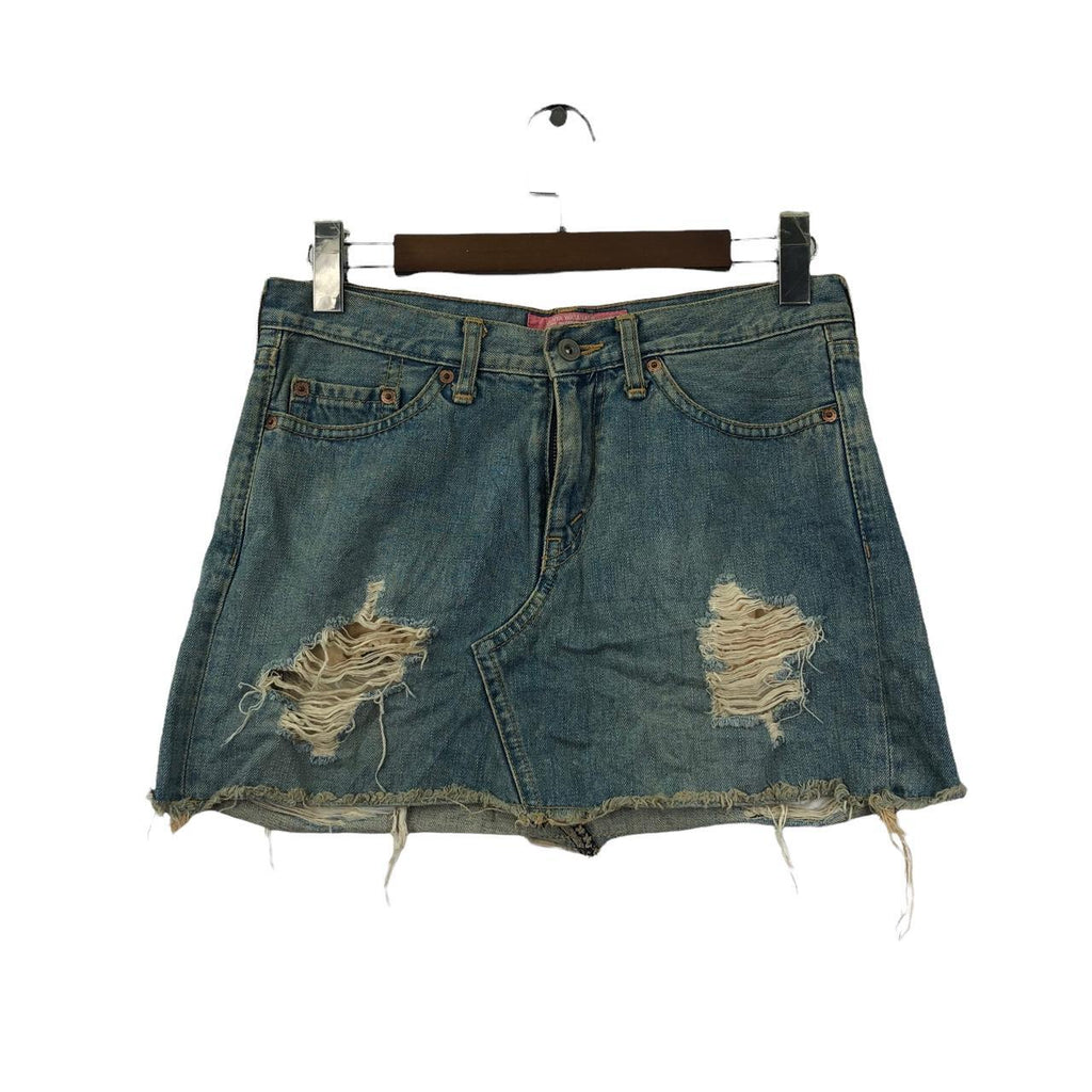 COMME DES GARCONS x Junya Watanabe 2004 Distress Skirt Mini Jeans Denim Spring Summer Collection