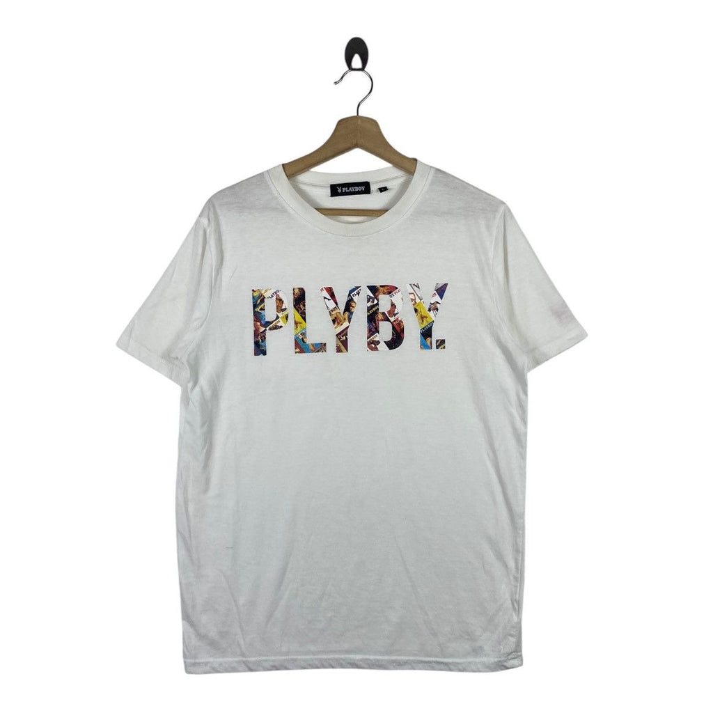 PLAYBOY MAGAZINE PLYBY Cover Embossed Logo Tee Shirt Top Playmate