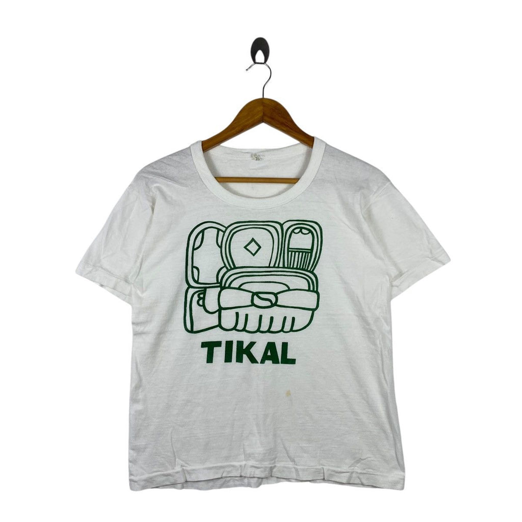 Vintage TIKAL MAYA CIVILIZATION Pre Columbian Tee Shirt Top Aboriginal Aztec