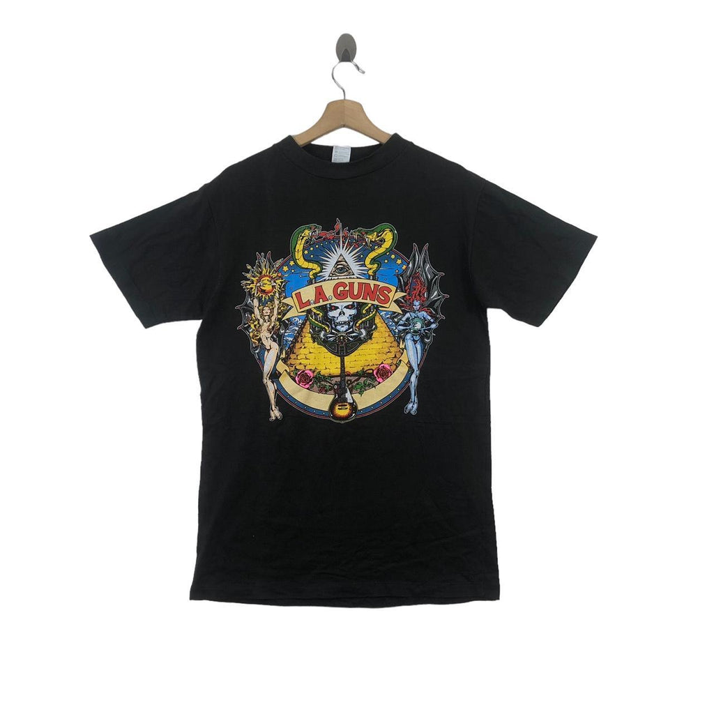 Vintage 1991 LA GUNS Hollywood Vampires Tour Tee Shirt Japan Top
