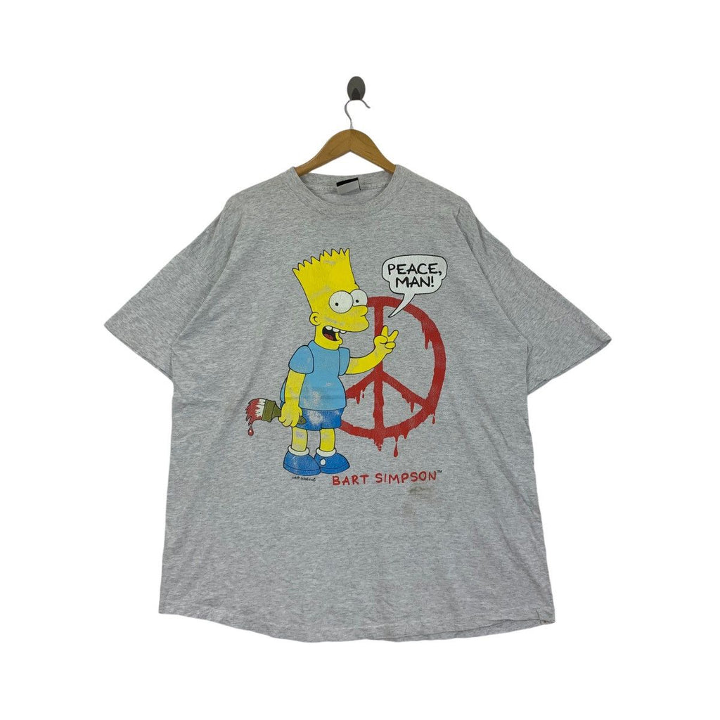 Vintage THE SIMPSON BART Graffiti Peace Baggy Tee Shirt Top Rebel Cartoon Matt Groening