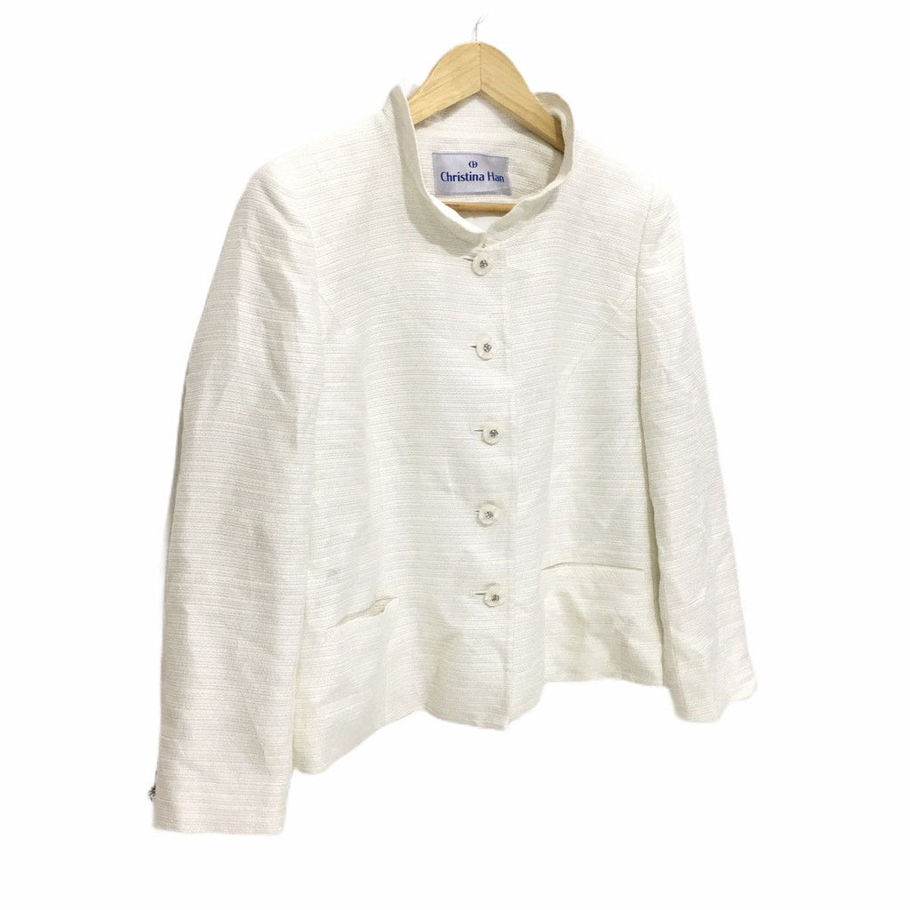 Vintage CHRISTINA HAN White Cardigan Button Ups Jacket Blazer Coat