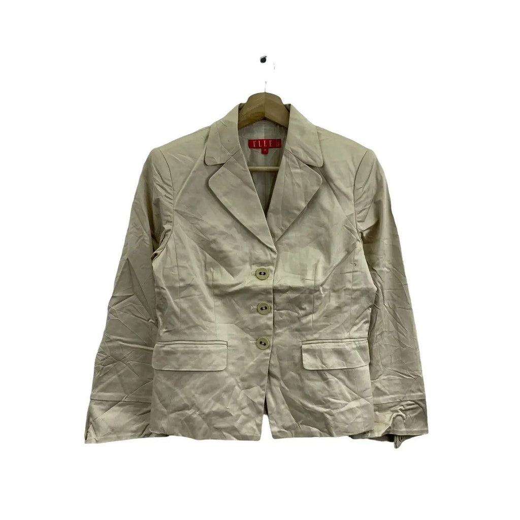 Vintage ELLE PARIS COLLECTION Beige Cotton Jacket Sport Coat Blazer