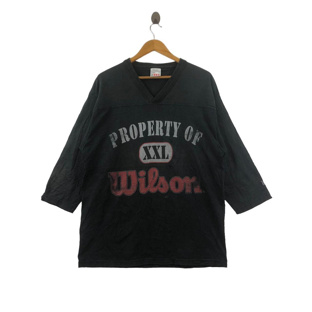 Vintage WILSON USA ATHLETIC Property Of Baggy Oversized Tee Shirt Tennis Long Sleeve