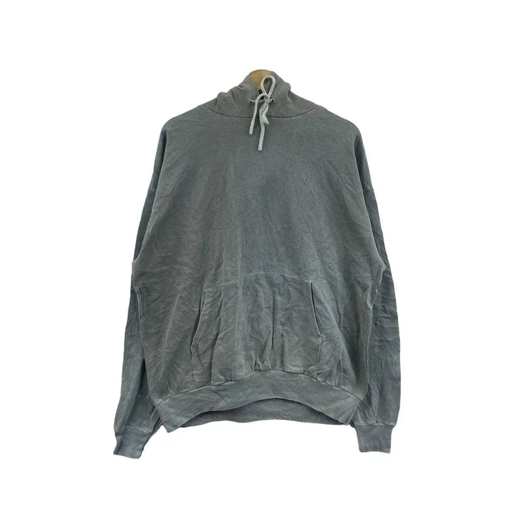 Vintage 90’ HANES ACTIVEWEAR Grey Minimalist Hoodie Pullover Sweatshirt Jumper