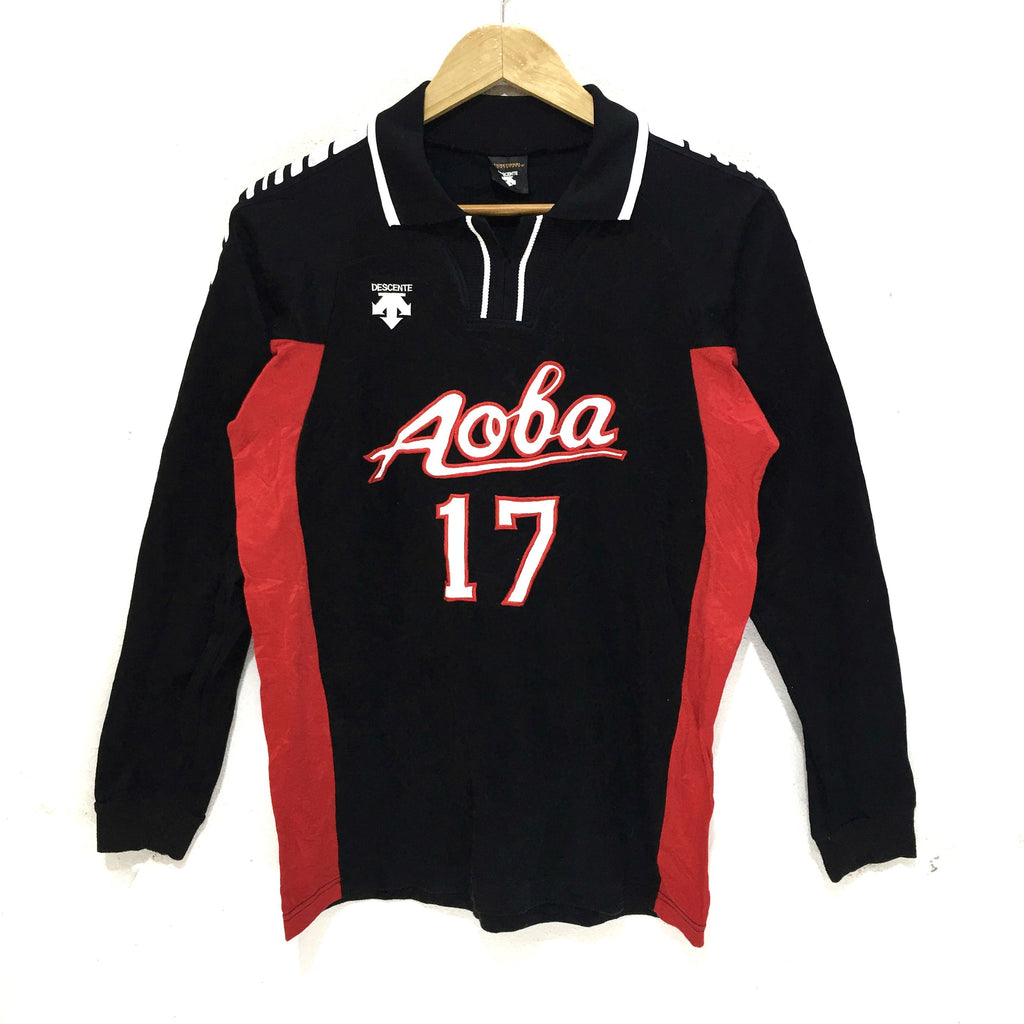 Vintage DESCENTE AOBA JAPAN Baseball Jersey Sweatshirt Pullover Jumper Sportswear Sweater