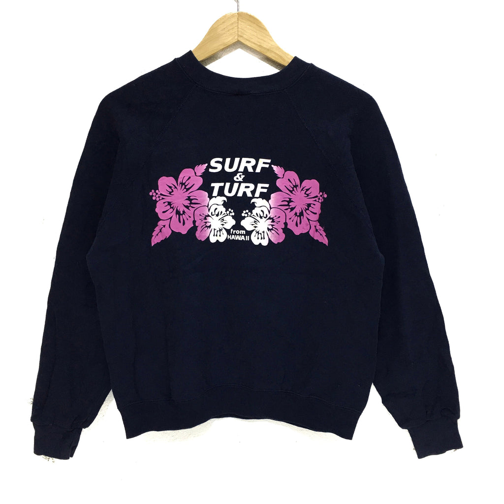 Vintage EDWIN Made In USA Surf &amp; Turf Hawaii Floral Sweatshirt Sweater