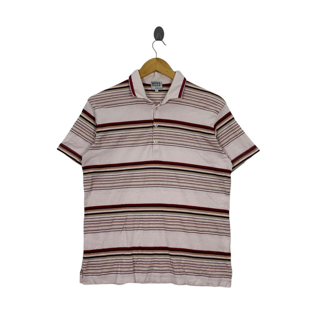 Vintage TAKEO KIKUCHI JAPAN Hawaii Striped Polo Tee Shirt Top Collar TK Collection