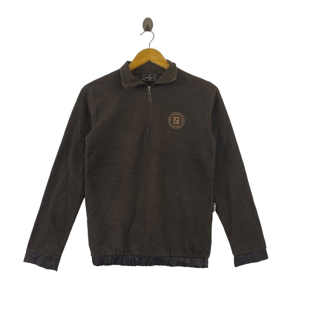 Vintage FENDI JEANS ROMA Made In Italy Half Zipper Sweatshirt Sweater Pullover Jumper
