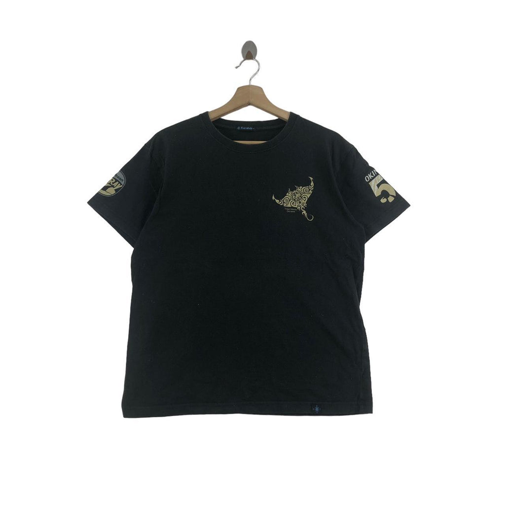 Vintage KARAHAI DEVIL RAY Pacific Ocean Tee Shirt Top Okinawa Surf Beach