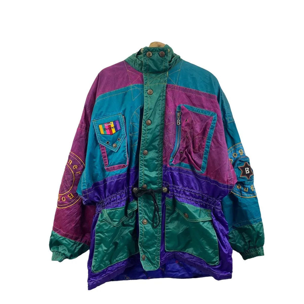 Vintage BOGNER GERMANY SKI Alpine Winter Bomber Jacket Multicolour Parka Trench Coat Windbreaker