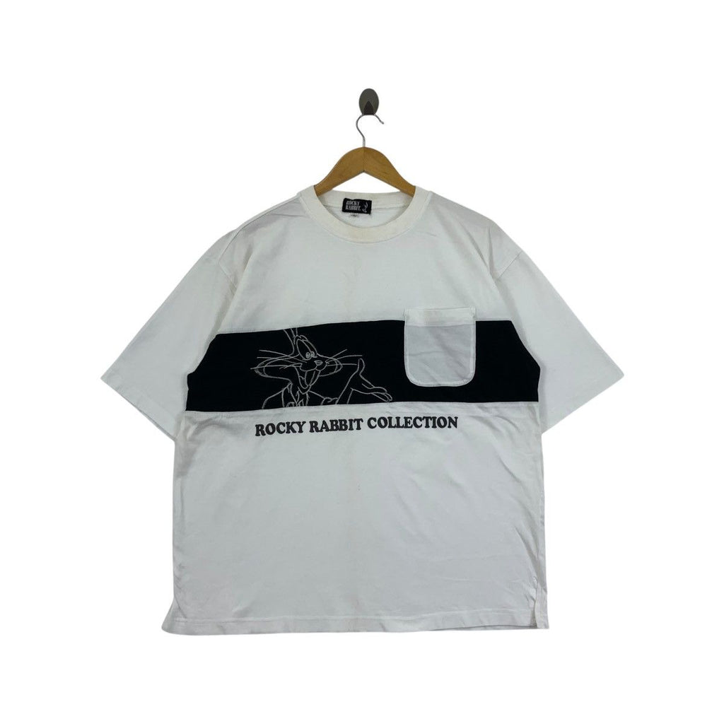 Vintage ROCKY RABBIT COLLECTION Cartoon Tee Shirt Top Baggy Oversized
