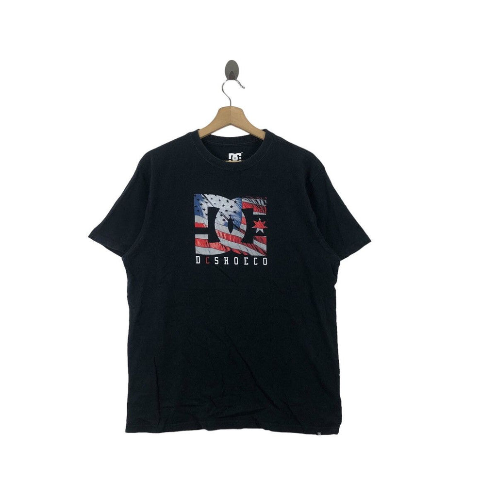DC SHOE SKATEBOARD USA Flag Logo Rebel Tee Shirt Top Streetwear